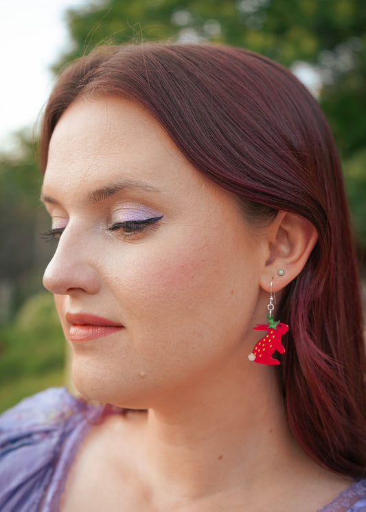 Strawbunny Earrings