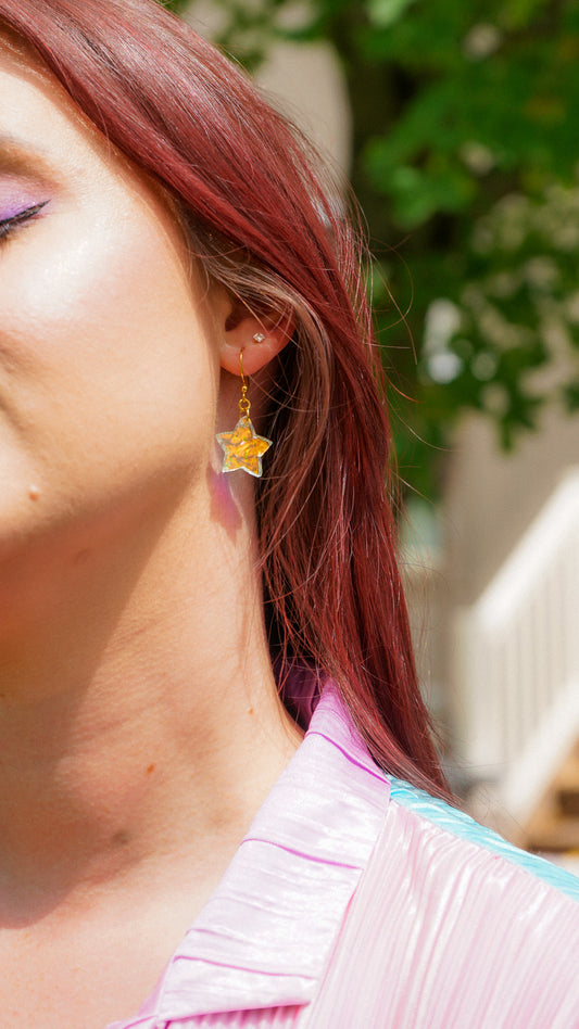 Iridescent Star Earrings