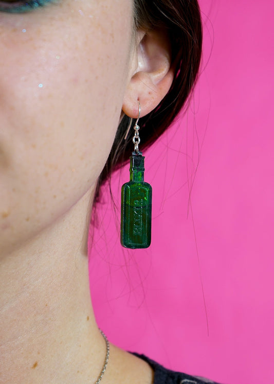 Wicked Green Elixir Liquid Filled Earrings