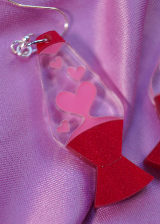 Heart Lava Lamp Earrings