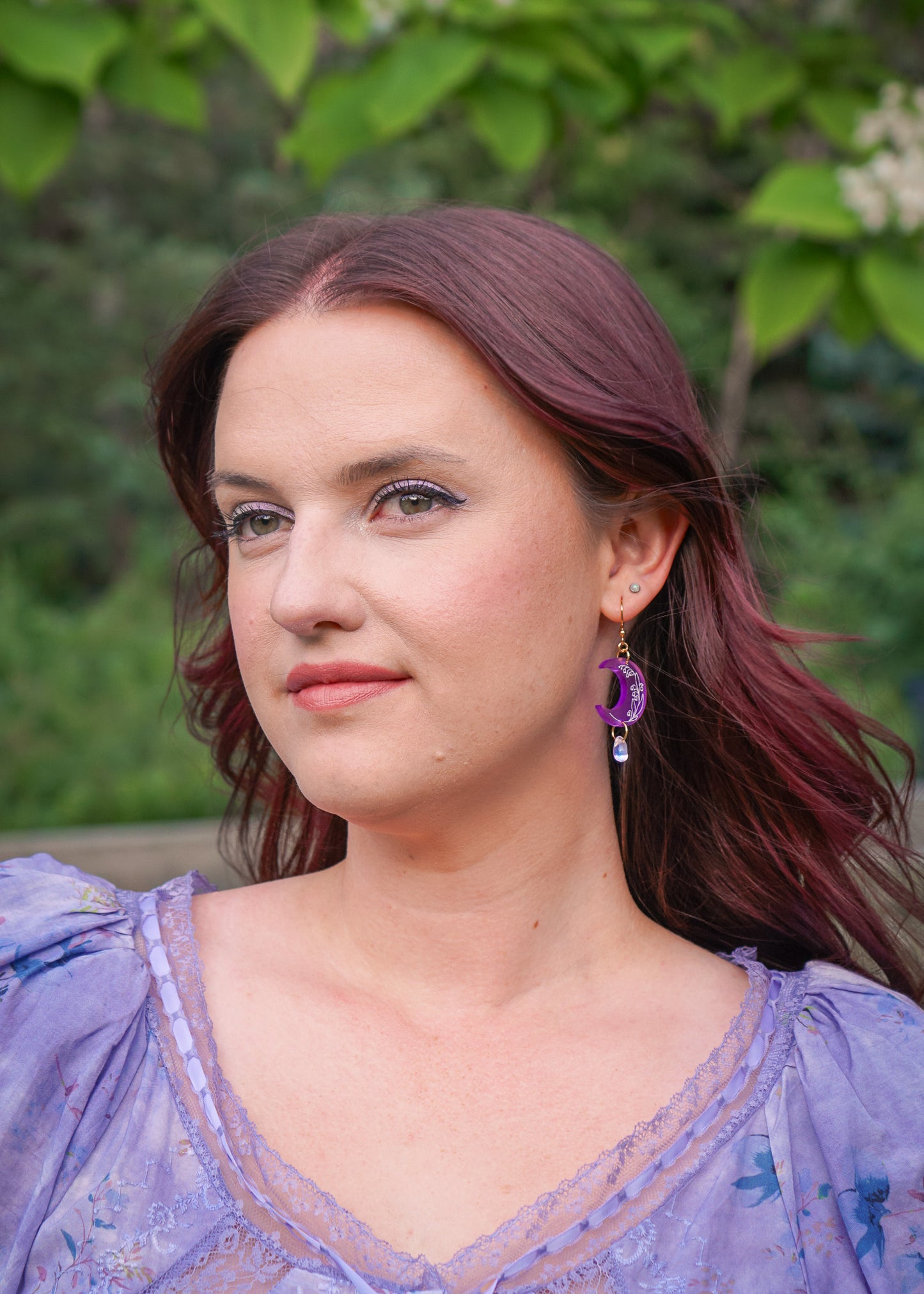 Floral Moon Earrings