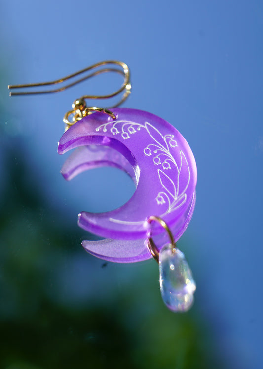 Floral Moon Earrings
