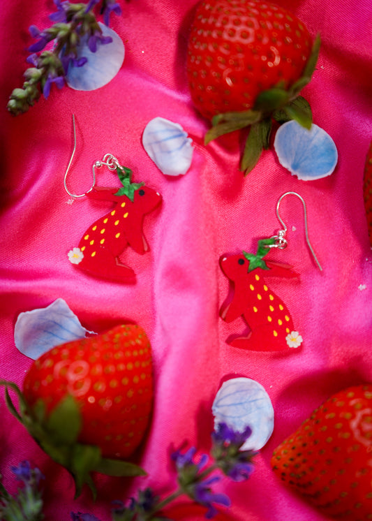Strawbunny Earrings