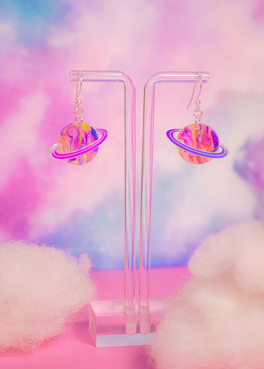 Neon Planet Earrings