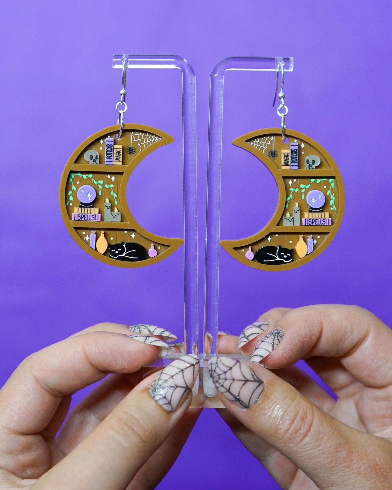 Moon Bookshelf Earrings