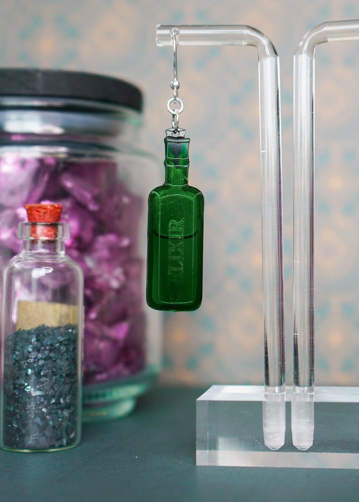 Wicked Green Elixir Liquid Filled Earrings