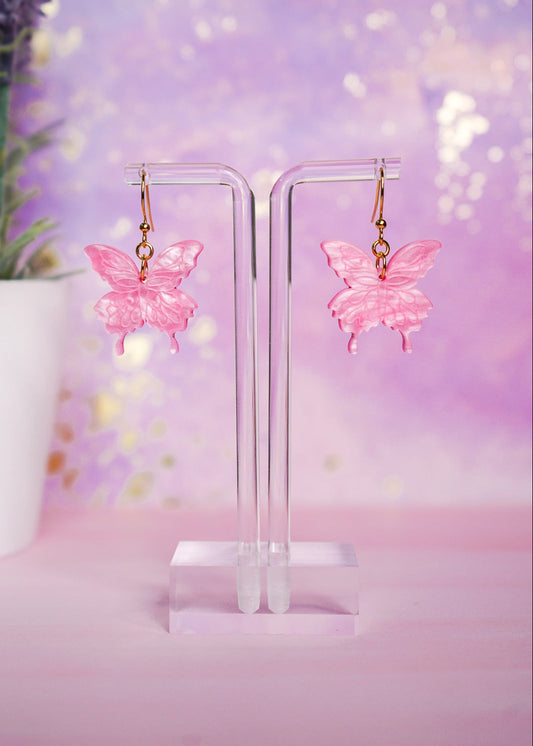 Pink Butterfly Earrings