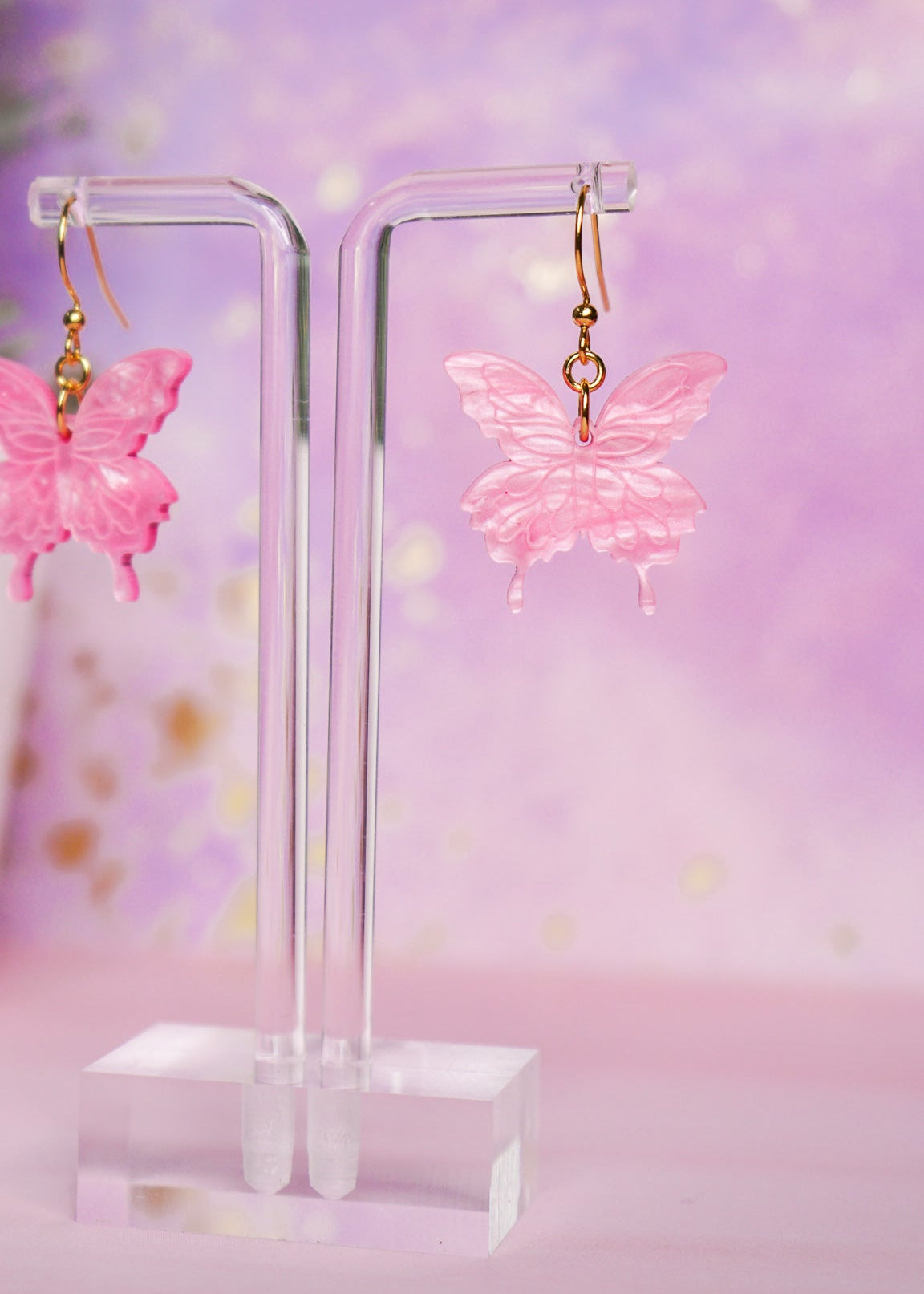 Pink Butterfly Earrings