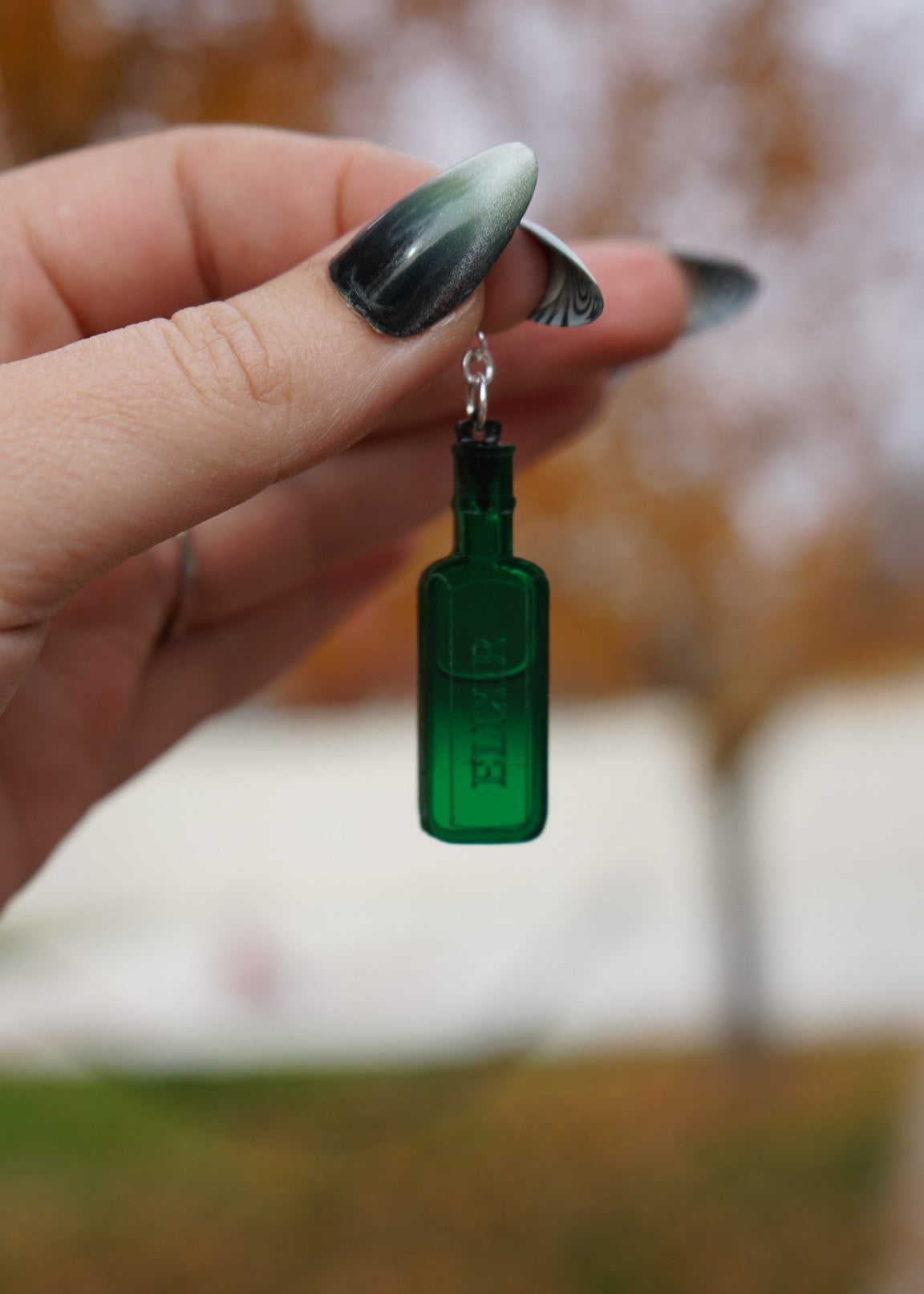 Wicked Green Elixir Liquid Filled Earrings