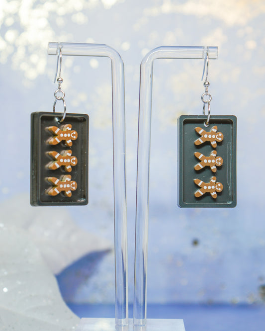 Gingerbread Cookie Baking Tray Earrings