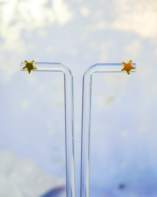 Gold Mirror Star Stud Earrings