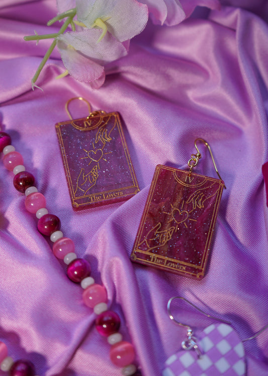 The Lovers Tarot Card Earrings