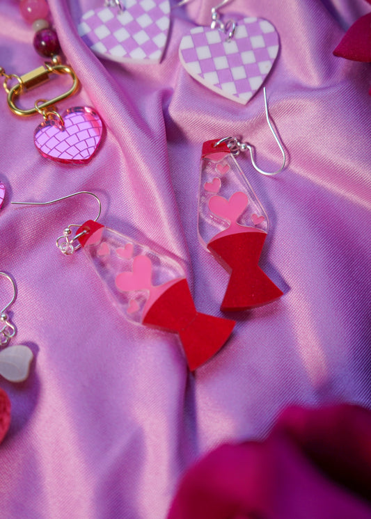 Heart Lava Lamp Earrings