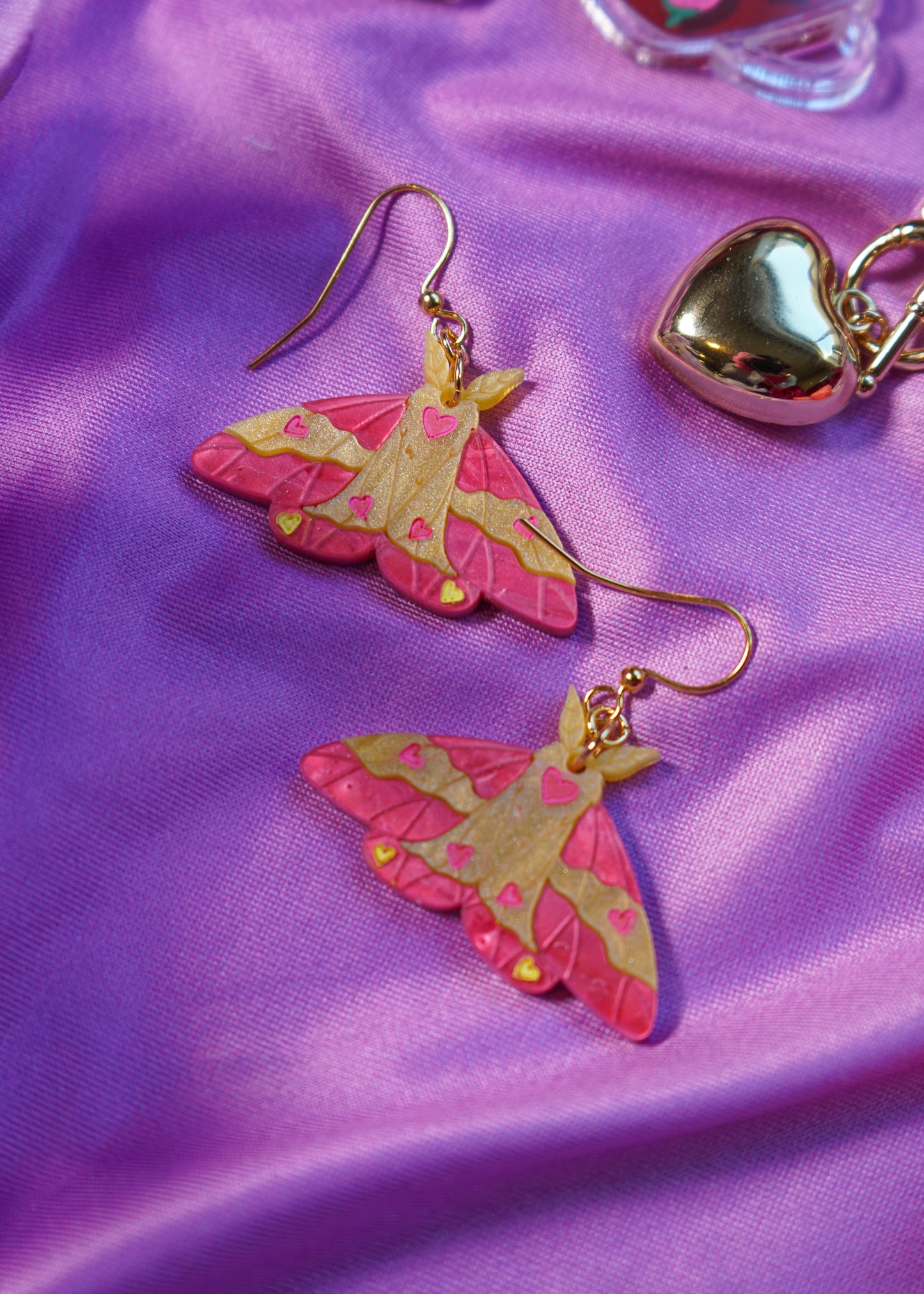 Rosy Maple Moth Earrings