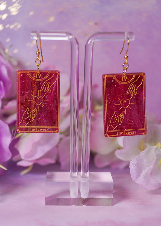 The Lovers Tarot Card Earrings