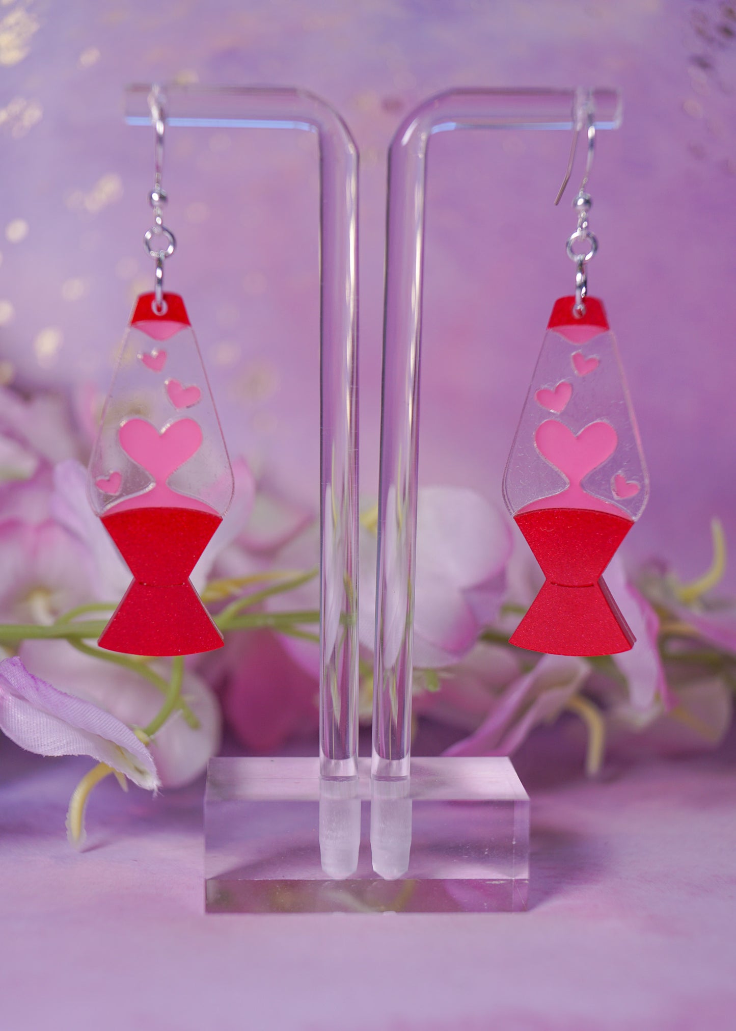 Heart Lava Lamp Earrings