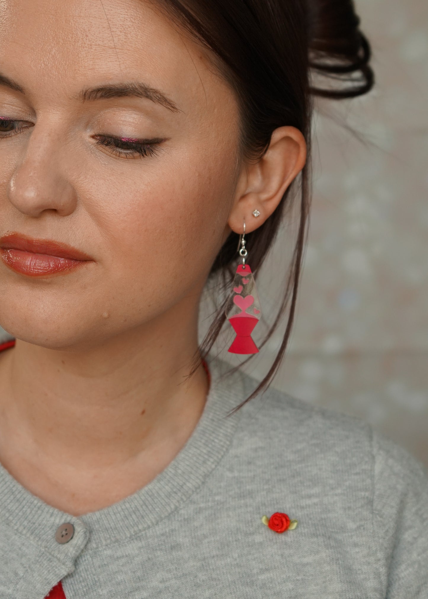 Heart Lava Lamp Earrings