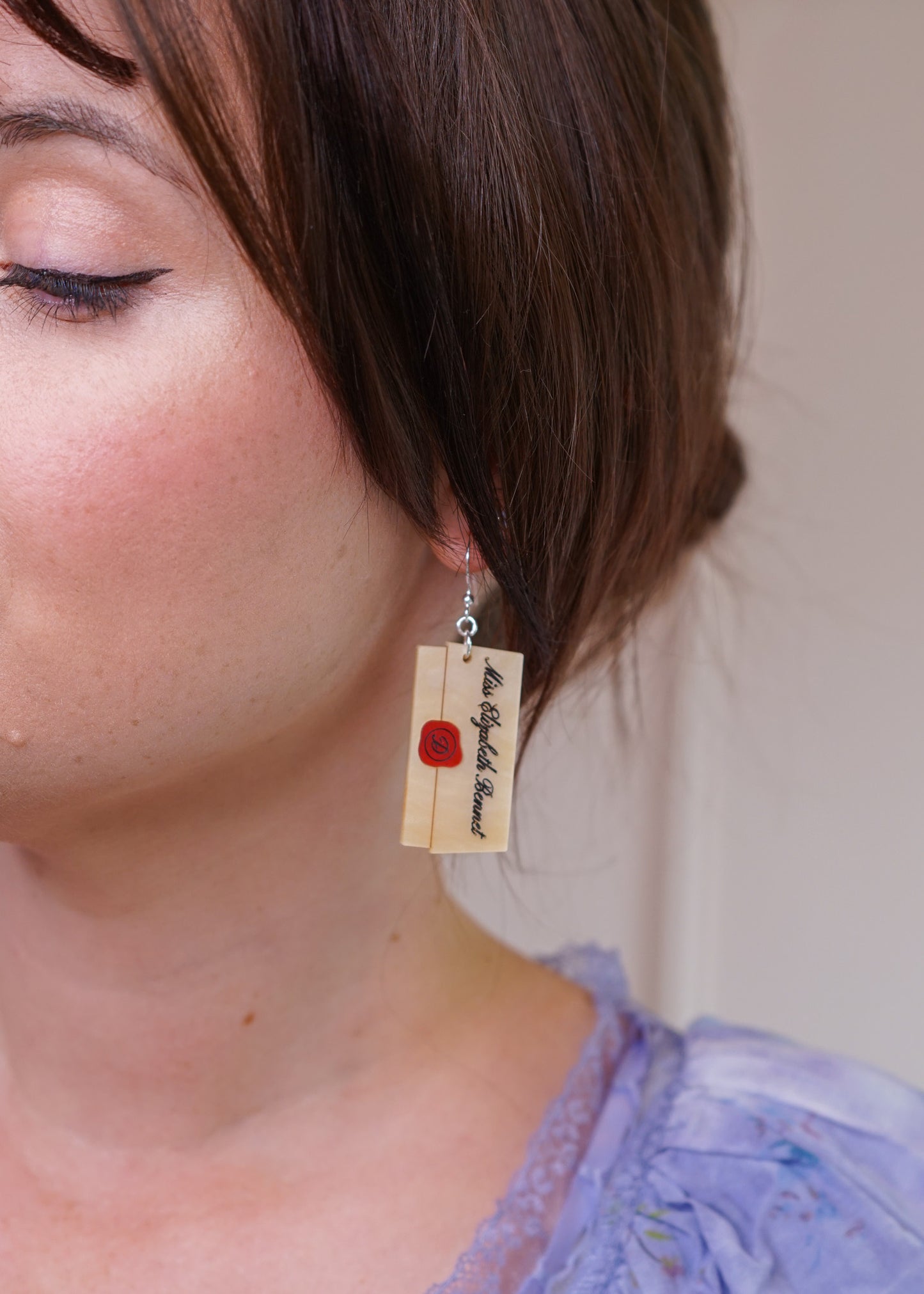 Pride & Prejudice Letter Earrings