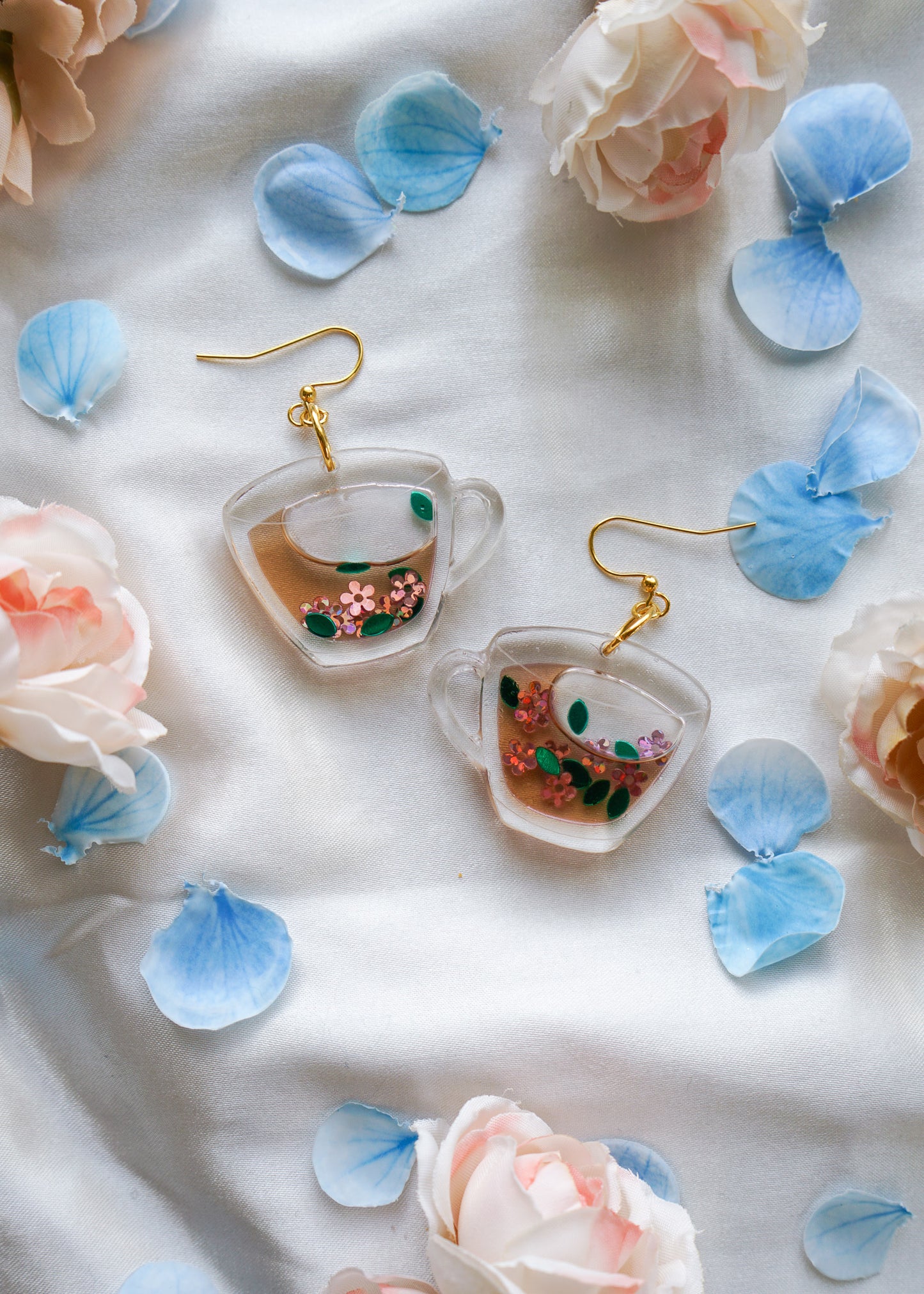 Tea Cup Liquid Filled Earrings