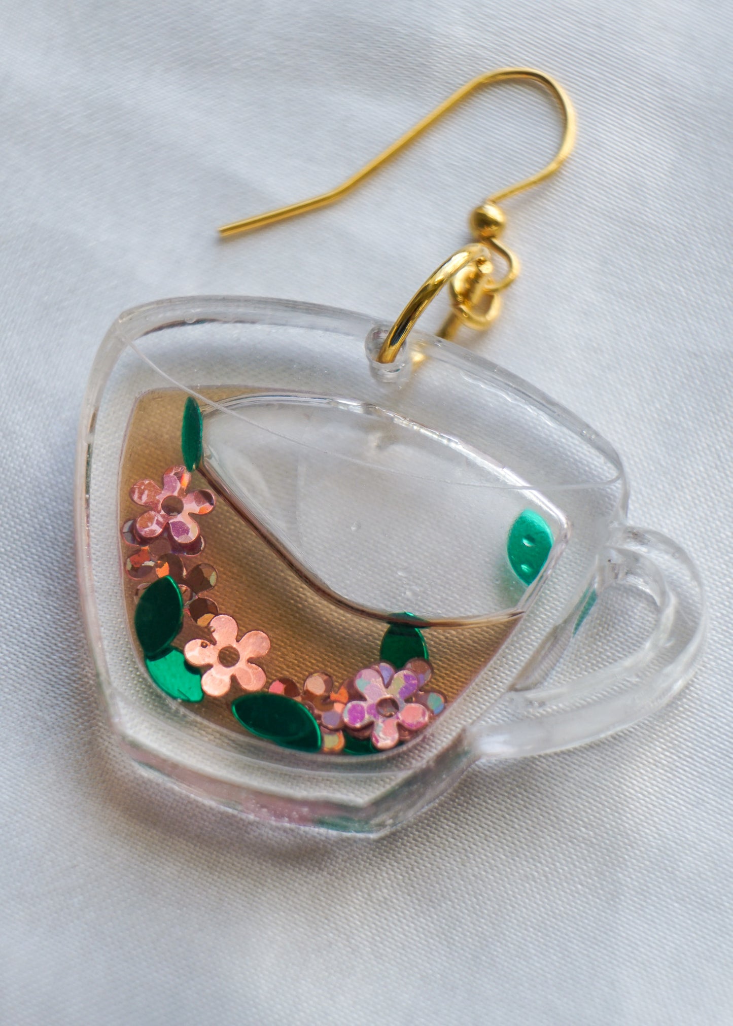 Tea Cup Liquid Filled Earrings