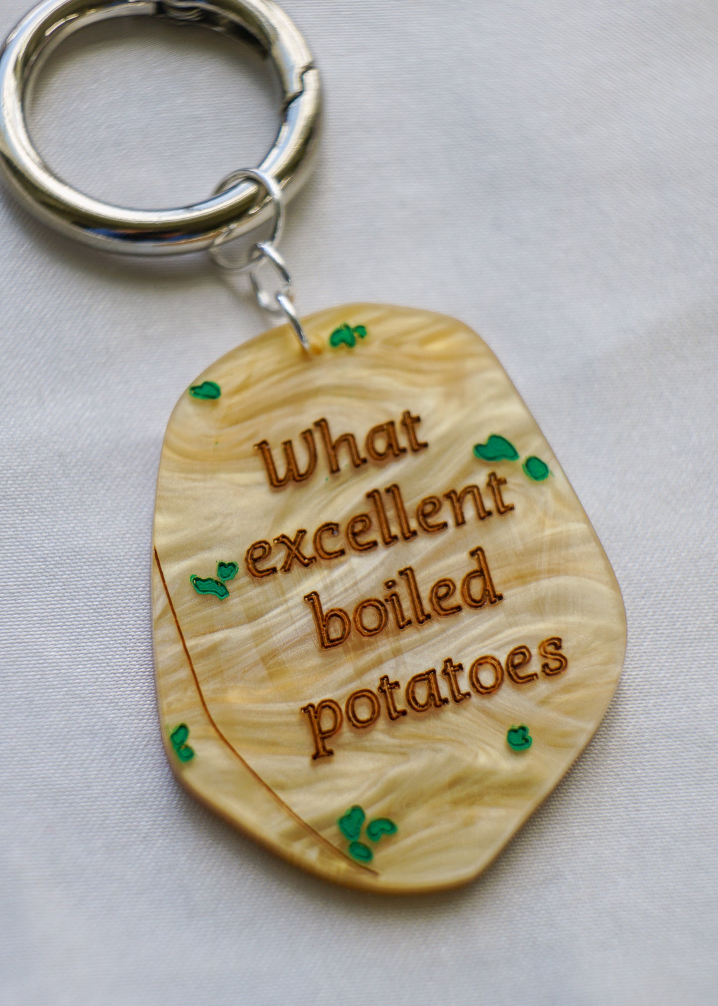 Pride & Prejudice Boiled Potato- Keychain or Bag Charm