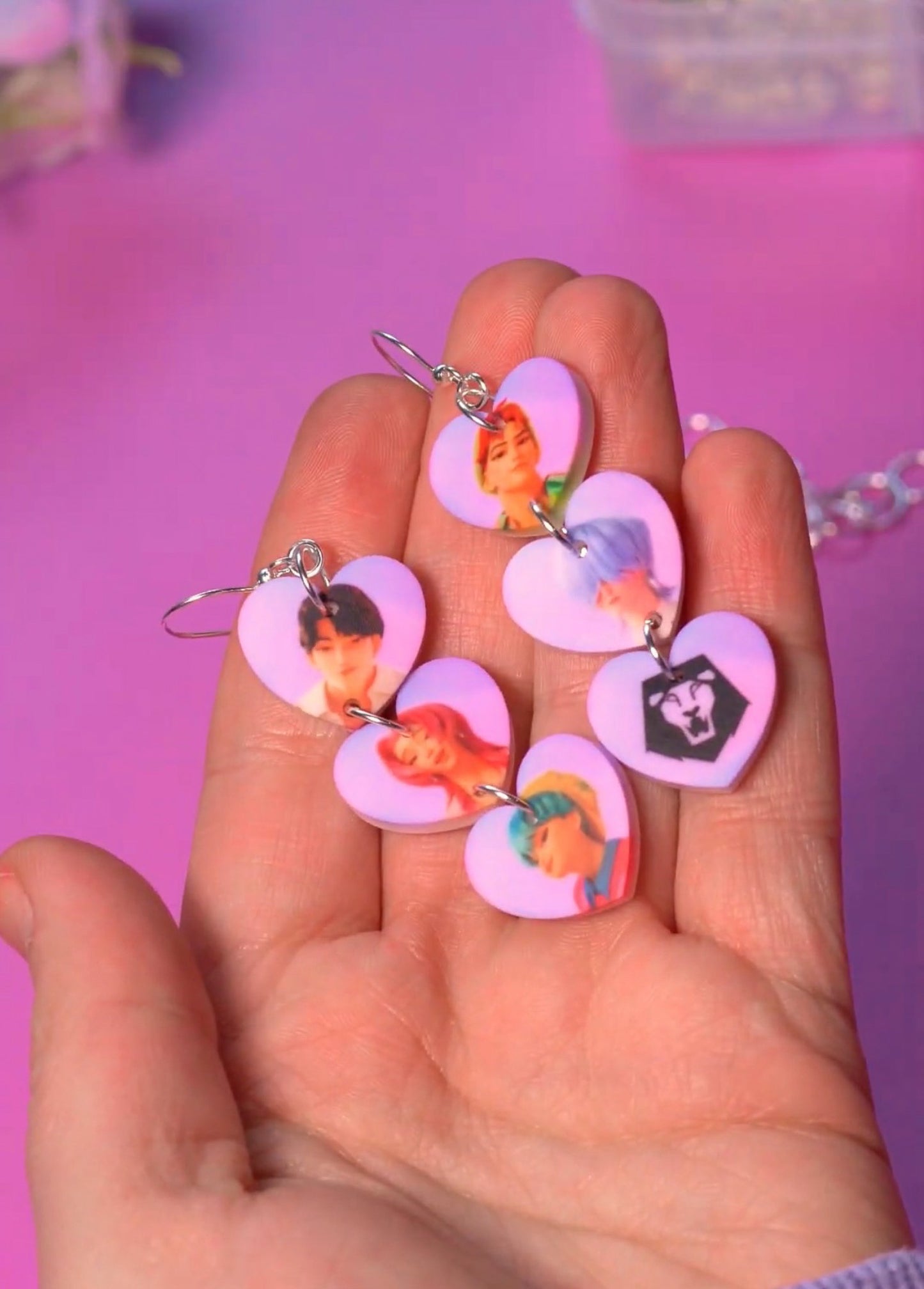 Demon Boy Band Heart Earrings