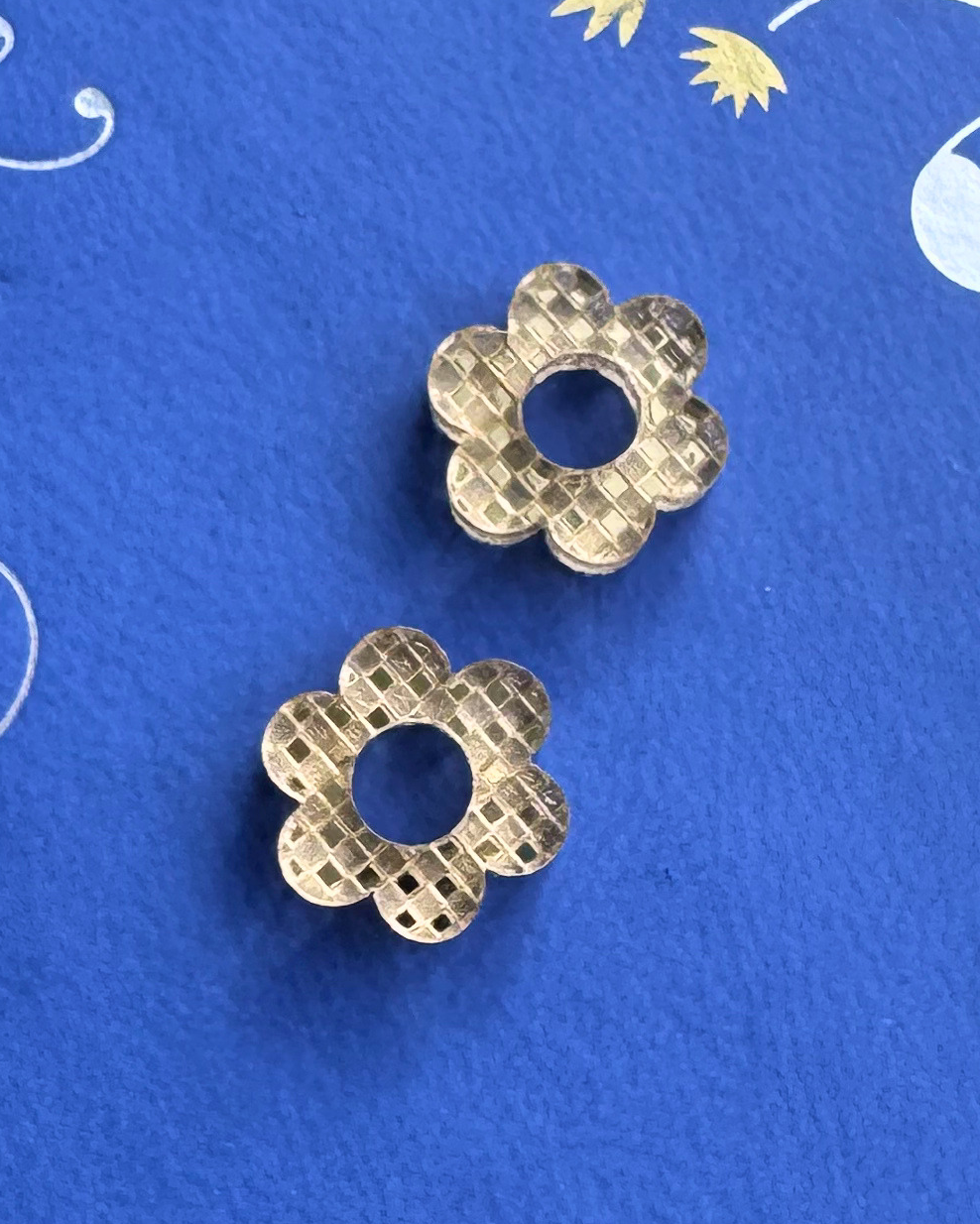 Checkered Flower Earring Charms- June Freebie