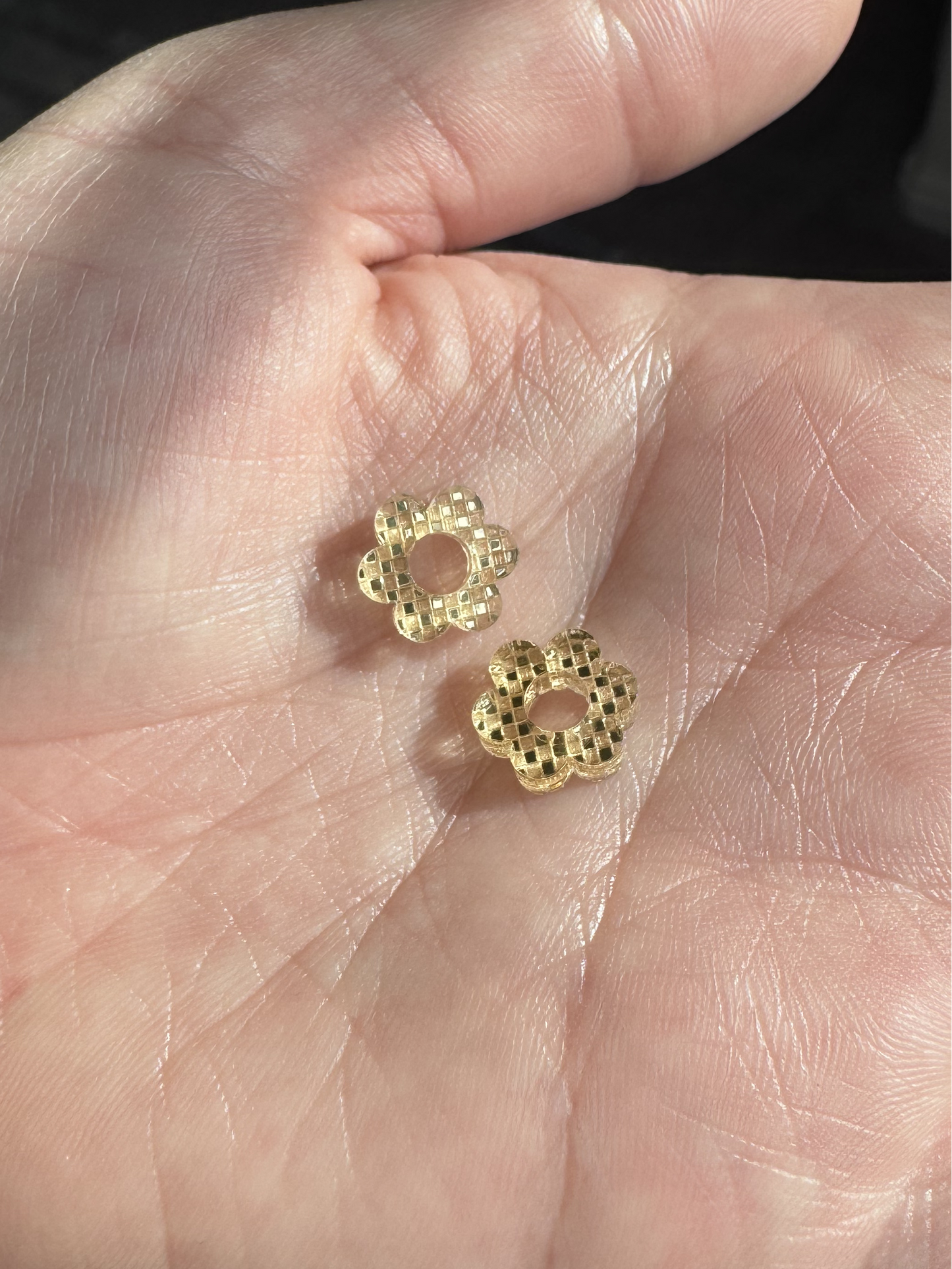 Checkered Flower Earring Charms- June Freebie
